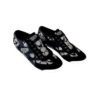 Authentic COACH Yanna Black White Suede Shoes